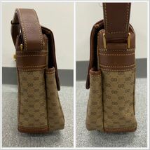 J001-SB8-264 GUCCI グッチ オールドグッチ ショルダーバッグ ブラウン レディース 001-14-0185 マイクロGG 斜め掛け ブラウン_画像3