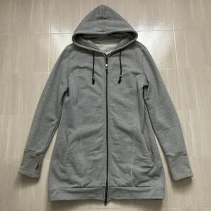 ロングパーカー　ジップパーカー　スウェット　グレー　メンズ　男　秋服　冬服