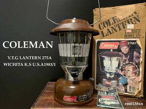 ビンテージ★コールマン/Coleman★ランタン/Lantern☆Model:275☆1983年1月【PYREX☆グローブ！】【MANTLE・元箱 有！】超入手困難!玉数無!