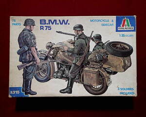 ★イタラエレイ(イタレリ 315) 1/35 ドイツ軍 BMW R75 サイドカー/兵士3体付(定形外300円他)