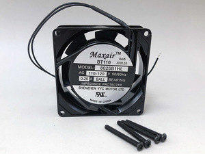 ★新品 ACファン AC100V 80x80x25mm リード線付 BT110(Maxair)　管理番号[F1-0031]★