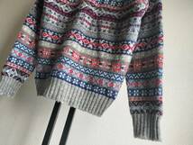 JAMIESON'S/ジャミーソンズ/FAIR ISLE V-NECK CARDIGAN/フェアアイルカーディガン/シェットランドウール/フェアアイル柄/くるみボタン_画像7