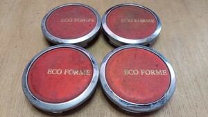 エコフォルム アルミホイール センターキャップレッド４個セット　ECO　FORME