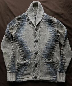 【傑作】美品 RRL NATIVE SHAWL COLLAR CARDIGAN ダブルアールエル ネイティブ ショールカラー ニット カーディガン ラルフローレン S