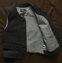 【傑作】RRL DARK INDIGO STRIPE VEST ダブルアールエル ストライプ インディゴ ブラウンズビーチ ビーチクロス ベスト M_画像2