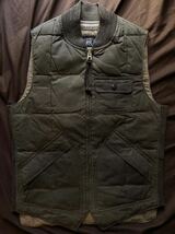 【名作】RRL OILED-CLOTH MASSON VEST ダブルアールエル オイルクロス キルティング ダウン ベスト XS_画像1