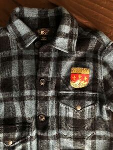 【名作】RRL MERINO WOOL PLAID JACKET ダブルアールエル メリノウール シャツ ジャケット カバーオール コート ウール S