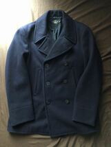 【希少】極美品 RRL MELTON WOOL P COAT ダブルアールエル イタリア製 メルトン ウール ステンシル リミテッド Pコート ピーコート L_画像3