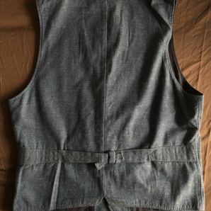 【名作】極美品 RRL INDIGO NEP YARN VEST ダブルアールエル ベスト ネップ インディゴ デニム ワーク Mの画像6