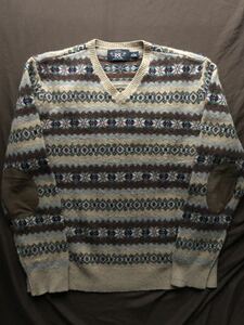 【名作】RRL FAIR ISLE SWEATER ダブルアールエル フェアアイル ハンドニット 北欧 セーター ニット カーディガン ラルフローレン L