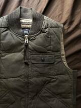 【名作】RRL OILED-CLOTH MASSON VEST ダブルアールエル オイルクロス キルティング ダウン ベスト XS_画像2