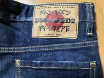 ★DSQUARED2 ディースクエアード ユーズドエイジング加工 デニムパンツ 46 イタリア製 ワイヤー入り ストレッチ ジーンズ ダメージ加工_画像6