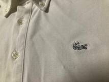 ★LACOSTE ラコステ 長袖ポロシャツ 2 日本製 ボタンダウン 鹿の子 シルバーラコステ 銀ラコ 銀ワニ 刺繍ロゴ 長袖シャツ_画像5