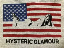 ★HYSTERIC GLAMOUR ヒステリックグラマー スウェット ZIPパーカ M グレー 日本製 アメリカ 星条旗 VOTE ガール 薄手 ヨレ感 斜行 生地_画像7