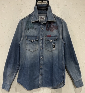 * Hysteric Glamour HYSTERIC GLAMOUR SKOLOCTO embroidery go in Denim shirt tops M BJBC.AA