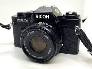 8516★RICOH リコー 一眼レフ フィルムカメラ XR500 AUTO レンズ 1:2 50mm XR RIKENON シャッターOK 動作未確認 ブラック 