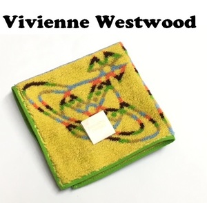 【Vivienne Westwood】(NO.1580）ヴィヴィアンウエストウッド タオルハンカチ イエロー系　未使用　28cm