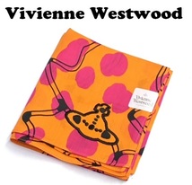 【Vivienne Westwood】(NO.1197）ヴィヴィアンウエストウッド ハンカチ オレンジ　未使用　50cm_画像1