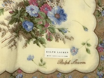 【RALPH LAUREN】（NO.1589）ラルフローレン 大判ハンカチ　ブラウン系花柄　未使用　56cm_画像2