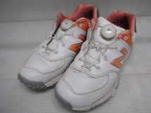 NEW BALANCE ニューバランス WGB574WC ダイヤル式スパイクゴルフシューズ ホワイト×ピンク 25.5cm 定形外郵便全国一律710円 J15-A_画像1