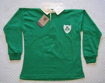 コノリー　Connolly　IRELAND　カジュアルスポーツ用ラグビータイプシャツ・ポロシャツ 緑系　サイズ 140㌢相当　綿素材　＠アイルランド製_画像1