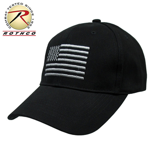 ROTHCO 新品 ベースボールキャップ ( FLAG ブラック ) 迷彩 プロファイルキャップ 目深 深め CAP 帽子 フリーサイズ メンズ レディース