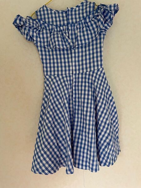 by LOVEiT 半袖肩出しチェックワンピース 120サイズ 美品