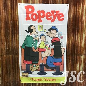 POPEYE ポパイ ヴィンテージ バナー フラッグ アメリカン雑貨 フィギュア コレクター アンティーク アメコミ ハーレー BC32