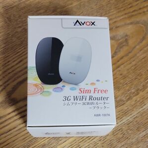 AVOX Sim Free 3G WiFi Router　シムフリー 3GWiFi ルーター ブラック AWR-100TK