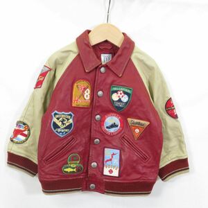 GAP BABY ワッペン レザー スタジャン アワードジャケット size3yrs/ギャップ　1102