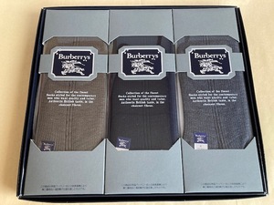 バーバリー　Burberrys　メンズ靴下　3足セット　紳士用　ブラック　グレー　ブラウン　25㎝　メンズ　ソックス