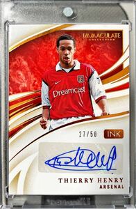 2020 Panini Immaculate Thierry Henry Ink Auto /50 Arsenal Soccer 