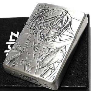 ZIPPO ライター アニメ コードギアス 反逆のルルーシュ シルバー ジッポー 銀 両面加工 彫刻 色差し かっこいい キャラクター プレゼント