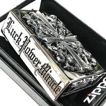 ZIPPO メタルジャケット 超重厚 ジッポ ライター ビッグクロス 鏡面 シルバー 彫刻 5面デザイン 銀 メンズ 十字架 かっこいい 高級感_画像5