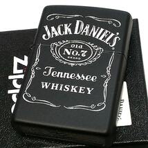 ジッポ ライター ZIPPO ジャックダニエル マットブラック 艶消し JACK DANIELS かっこいい ロゴ 黒 おしゃれ 渋い メンズ_画像1