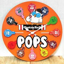 掛時計 おしゃれ Tootsie POPS 壁掛け アメリカン 雑貨 ウッド クロック お菓子 アンティーク トッツィーポップス かわいい インテリア_画像1