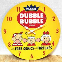 掛時計 アメリカン 可愛い 雑貨 おしゃれ DUBBLE BUBBLE 壁掛け ウッド クロック お菓子 アンティーク ダブルバブル インテリア_画像1