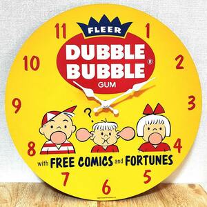 掛時計 アメリカン 可愛い 雑貨 おしゃれ DUBBLE BUBBLE 壁掛け ウッド クロック お菓子 アンティーク ダブルバブル インテリア