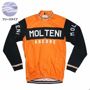 新品 長袖 裏起毛 サイクルジャージ レトロデザイン No3 XL イタリア フルジップ ウェア メンズ サイクリング フリース ロードバイク MTB