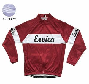 新品 長袖 裏起毛 サイクルジャージ レトロデザイン No5 XL イタリア フルジップ ウェア メンズ サイクリング フリース ロードバイク MTB