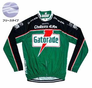 新品 長袖 裏起毛 サイクルジャージ レトロデザイン No17 L イタリア フルジップ ウェア メンズ サイクリング フリース ロードバイク MTB