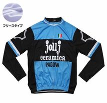 新品 長袖 裏起毛 サイクルジャージ レトロデザイン No16 XL イタリア フルジップ ウェア メンズ サイクリング フリース ロードバイク MTB_画像1