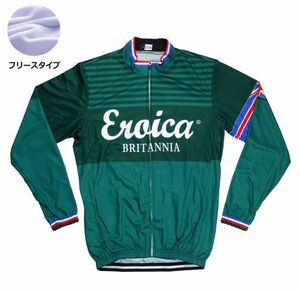 新品 長袖 裏起毛 サイクルジャージ レトロデザイン No19 L イタリア フルジップ ウェア メンズ サイクリング フリース ロードバイク MTB