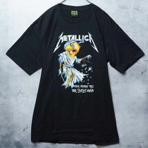 【新品】 メタリカ 半袖Tシャツ XL 黒 骸骨女神 metallica 白文字 バンドT ロックT ツアー メンズ レディース ユニセックス ドクロ スカル_画像2