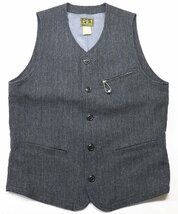 cushman (クッシュマン) Cotton Wool Herringbone Vest / コットンウール ヘリンボーンベスト Lot 21177 美品 グレー size M_画像1