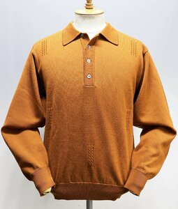 BASCO (バスコ) Wool Knit Polo / ウールニットポロシャツ 美品 ブラウン size L
