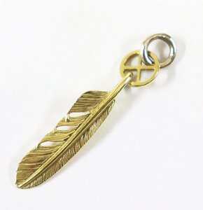 WINGROCK (ウイングロック) 18K WHEEL FEATHER / 18金 ホイール付きフェザー ペンダントトップ 美品 / K18 / ゴールド