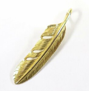 WINGROCK (ウイングロック) 18K FEATHER (S) / 全金 小フェザー ペンダントトップ 美品 / K18 / ゴールド