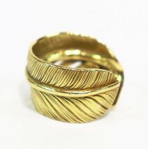 WINGROCK (ウイングロック) 18K FEATHER RING / 全金 フェザーリング 美品【16号】/ K18 / ゴールド_画像3