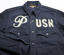 Freewheelers (フリーホイーラーズ) U.S.NAVY OFFICER SHIRT “U.S.N.PIRATES” / オフィサーシャツ カスタム #2033003 未使用品 size 16_画像4